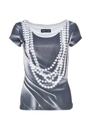 Hache pearl-print T-shirt - Grey