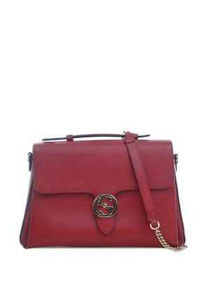 Gucci Pre-Owned 2000-2015 Medium Dollar Calf Interlocking G satchel - Red