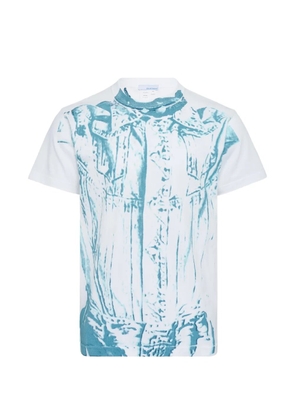 JUNTAE KIM Artisanal Denim Corset Jacket cotton T-shirt - White