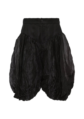 Renli Su Elysia balloon-shaped cropped linen trousers - Black