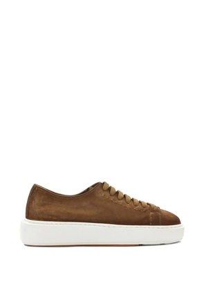 Santoni leather sneakers - Brown