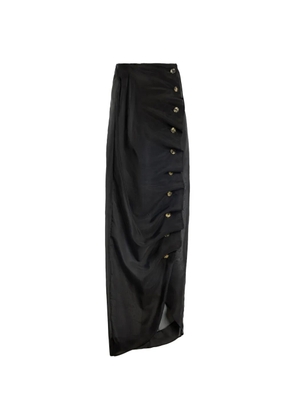 A.W.A.K.E. Mode button-embellished midi skirt - Black