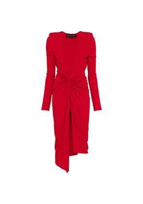 Alexandre Vauthier V-neck knotted midi dress - Red