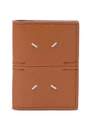 Maison Margiela stitch-detail leather card holder - Brown