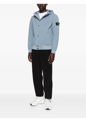 Stone Island logo-patch hooded jacket - Blue
