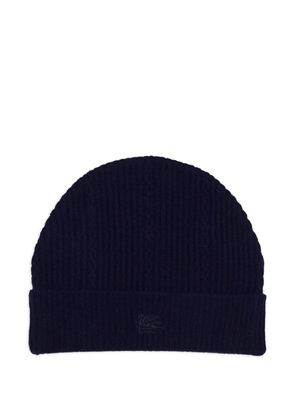 ETRO logo beanie hat - Blue
