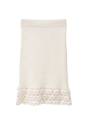 GANNI crochet ribbed skirt - White