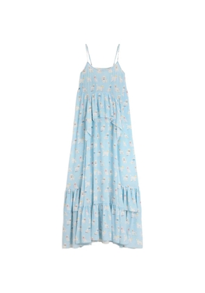 Fiorucci ruffled poodle-print maxi dress - Blue