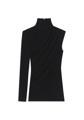 Courrèges single-sleeved draped top - Black