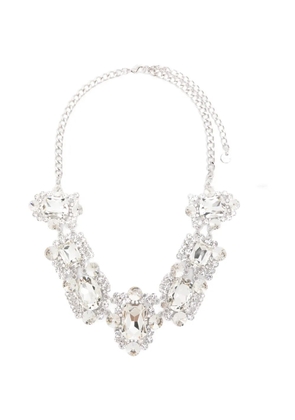 Self-Portrait cluster crystal necklace - Silver
