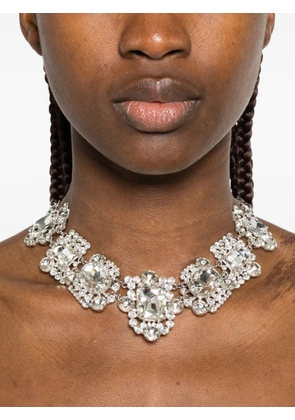 Self-Portrait cluster crystal necklace - Silver