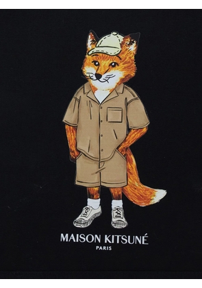 Maison Kitsuné Fox-graphic tote bag - Black