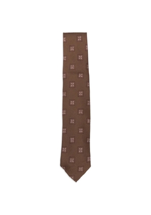 Lardini flower-pattern tie - Brown