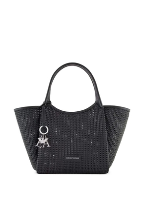 Emporio Armani logo-key fob tote bag - Black