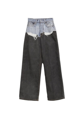 Acne Studios frayed pinstripe trousers - Black