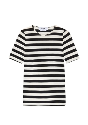 MSGM striped short-sleeve T-shirt - Black