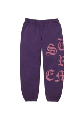 Supreme elasticated-cuffs track pants - Purple