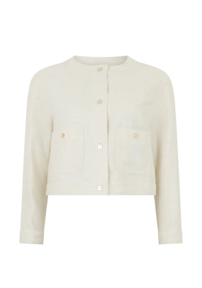 Herno button-front cropped blazer - Neutrals