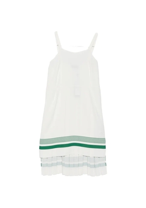 Lacoste pleated stripe mini dress - White