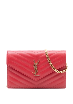 Saint Laurent Pre-Owned 2016 Grain De Poudre Cassandre Envelope Chain Wallet crossbody bag - Red