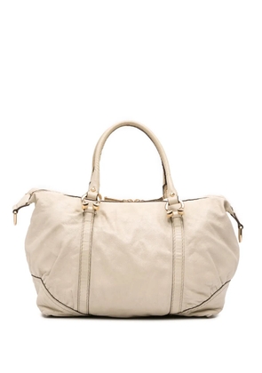 Gucci Pre-Owned 2016-2025 Leather Horsebit Nail boston bag - White