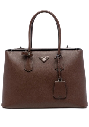 Prada Pre-Owned 2010-2025 Saffiano Cuir Turnlock Twin satchel - Brown