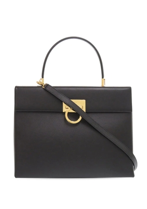 Ferragamo Pre-Owned 2022-2025 Leather Gancini Top Handle Bag satchel - Black