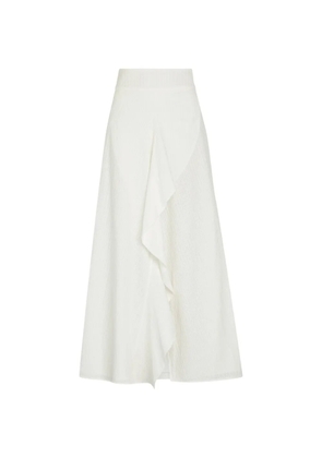 Skiim Jodie ruffled midi skirt - White