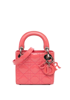 Christian Dior Pre-Owned 2016 Micro Patent Cannage Lady Dior satchel - Pink