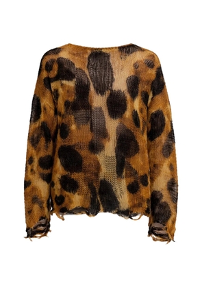 R13 distressed-effect jumper - Brown