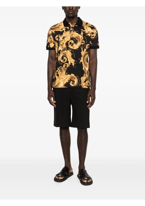Versace Jeans Couture baroque-print polo shirt - Black