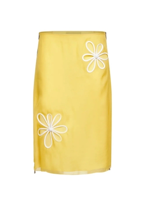 FENDI organza midi straight skirt - Yellow