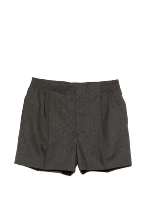 Lacoste pleated check-pattern shorts - Brown