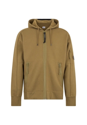 C.P. Company lens-detail zip-up hoodie - Brown