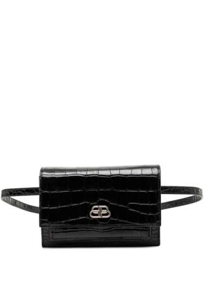 Balenciaga Pre-Owned 2019 Croc Embossed Leather Sharp XS belt bag - Black