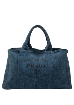 Prada Pre-Owned 2013-2026 Large Denim Canapa Logo satchel - Blue