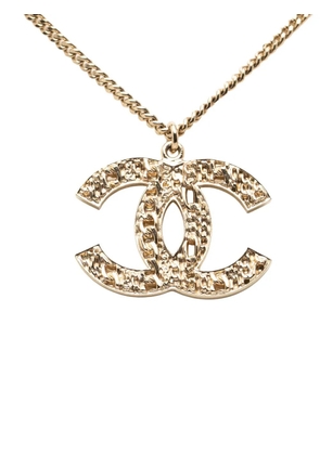 CHANEL Pre-Owned 2014 CC Gold Plated Pendant Necklace costume necklace