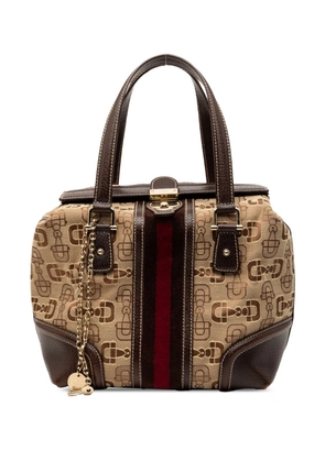 Gucci Pre-Owned 2000-2015 Horsebit Canvas Web Treasure handbag - Neutrals
