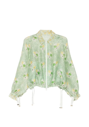 FENDI floral lace blouson - Green
