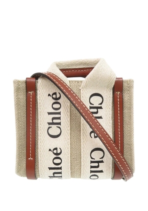 Chloé Pre-Owned 2021-2026 Nano Canvas Woody satchel - Neutrals