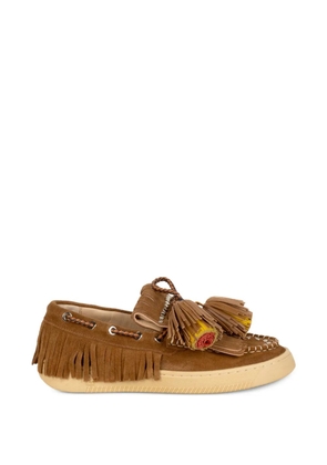 Elena Iachi tassel-detail fringed loafers - Brown