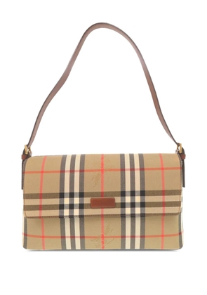 Burberry Pre-Owned 2000-2017 Haymarket Check Canvas Flap shoulder bag - Neutrals