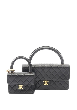 CHANEL Pre-Owned 1994-1996 Lambskin Parent Child Kelly Set Top Handle Bag handbag - Black