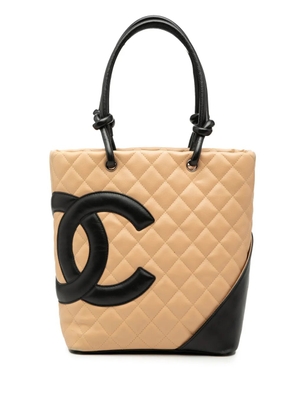 CHANEL Pre-Owned 2003-2004 Medium Lambskin Cambon Ligne tote bag - Neutrals