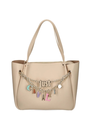 Just Cavalli chain-charm shoulder bag - Neutrals