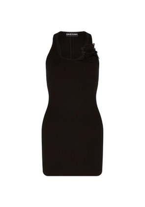 David Koma flower detail mini dress - Black