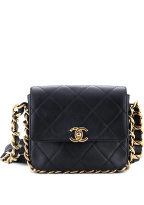 CHANEL Pre-Owned Framing Chain Flap Bag Quilted Calfskin Small shoulder bag - Black