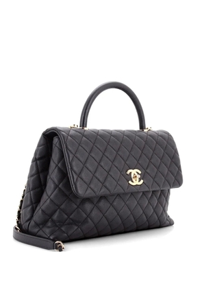 CHANEL Pre-Owned Coco Top Handle Bag Quilted Caviar Medium satchel - Black