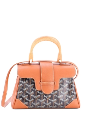 Goyard Pre-Owned Saigon Top Handle Bag Coated Canvas with Leather Mini shoulder bag - Brown