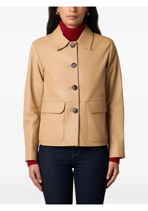 Brooks Brothers shirt-collar leather jacket - Neutrals